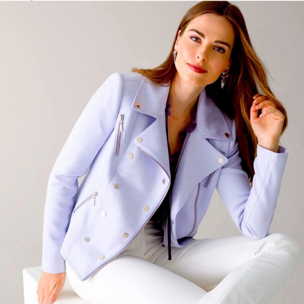 WHBM Vegan Suede Moto Jacket - NWT - Size 10